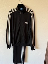 Adidas Originals Black 3-Stripes Track Suit L/XL Y2K Firebird Trefoil Logo