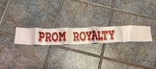 prom royalty sash prom king queen court set of 6 with red sparkle lettering