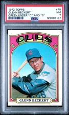 PSA 7 NM GREEN UNDER CUBS GLENN BECKERT 1972 TOPPS #45 GRADED VARIANT TPHLC-5187