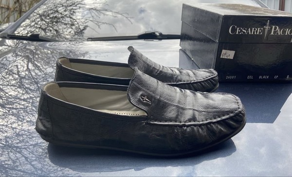 Men Cesare Paciotti Loafers Black Leather 42