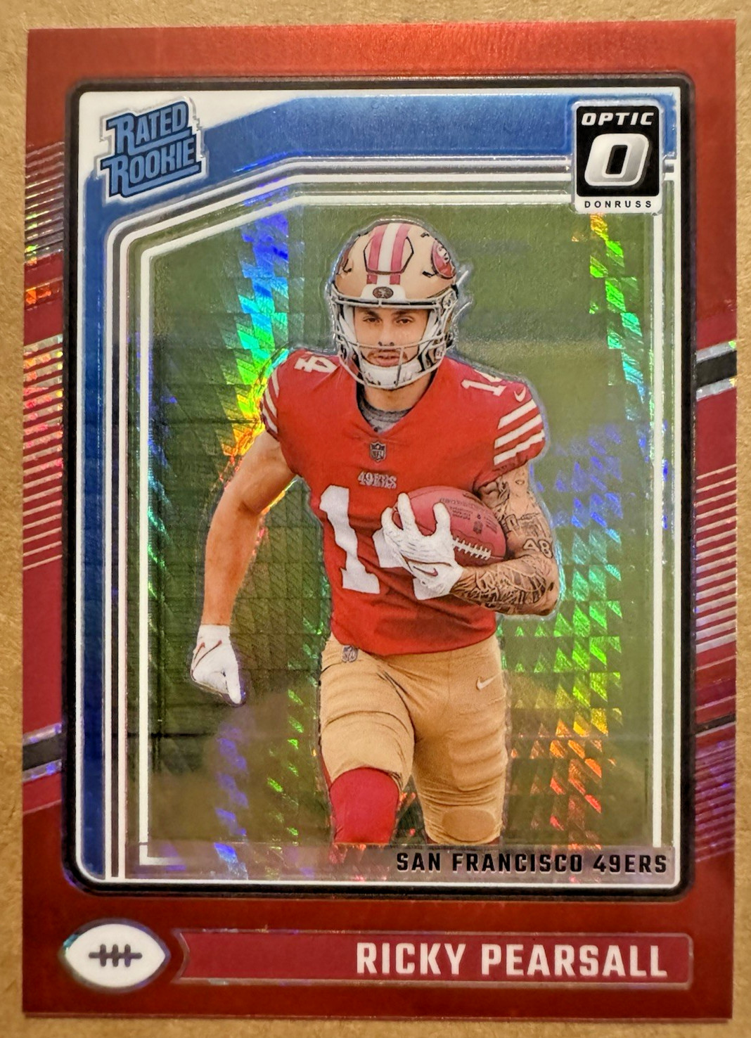 Ricky Pearsall Rookie 2024 Donruss Optic - Red Hyper Rated Rookie #284 49ers