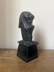 Vintage Singapore Wood Merlion Statue 8”