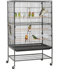 Large Wrought Steel Bird Cage 52-inch Indoor Cage with Stand for Small to Med...