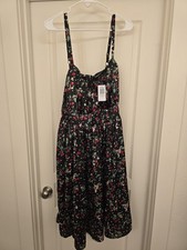 Torrid Sz 18 Retro Pleated Bust Swing Dress Cherry Cherry Deep Black