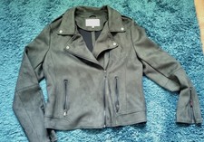Velours Jacke Bikerstil VILA grün Gr.40