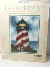 Latch Hooking Kit Lighthouse Caron Wonder Art Sailor's Beacon New Hook Nautical