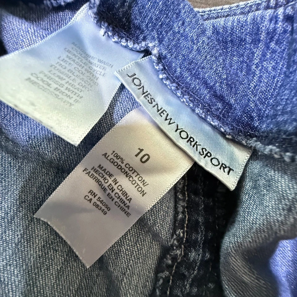 Falda vaquera deportiva Jones New York para mujer talla 10 línea A azul informal Foto 3 de 3