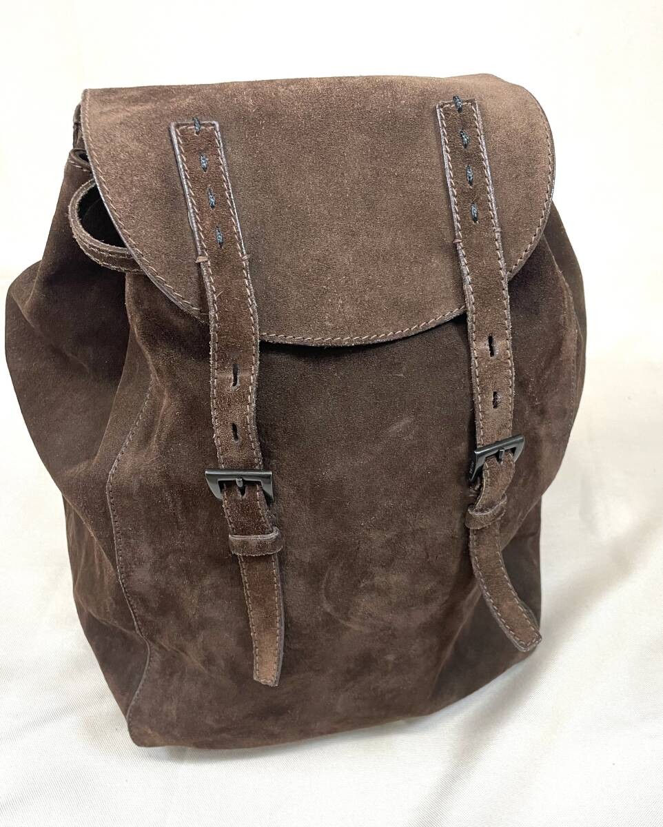 Rare   PRADA Unisex Full Leather Suede Backpack  Leather Backpack  Leather BAG C thumbnail 2