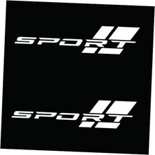 2 Pcs 16 Inch White Sport Letter Logo Decal Sticker Fit for All Cars Side