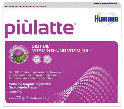 Humana piulatte Stillzeit Nahrungsergänzung   14-Tage Packung   mit Mariendistel