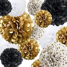 Tissue Paper Pom Poms Paper Flower 22Pcs for Birthday 22 Piece Assortment