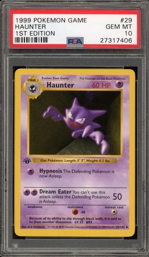 Pokemon Haunter Base Set Shadowless 1st Edition #29 PSA 10 Gem Mint