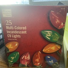 Christmas Lights Home Accent C9 Multi Color 24' 25CT Incandescent NEW in box