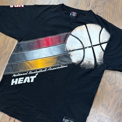 Vintage Miami Heat Shirt Mens XL Black UNK NBA Graphic Print Basketball Sports