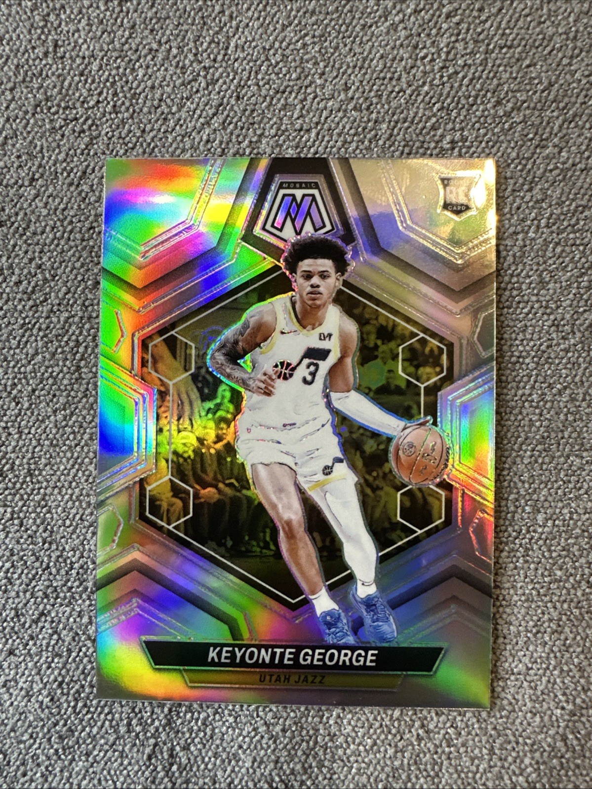 2023-24 Panini Mosaic Basketball KEYONTE GEORGE SILVER PRIZM RC #222 Utah Jazz
