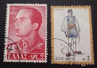 GREECE 2 different stamps with rural postmark GRIECHENLAND GRECIA GRIEKENLAND !!