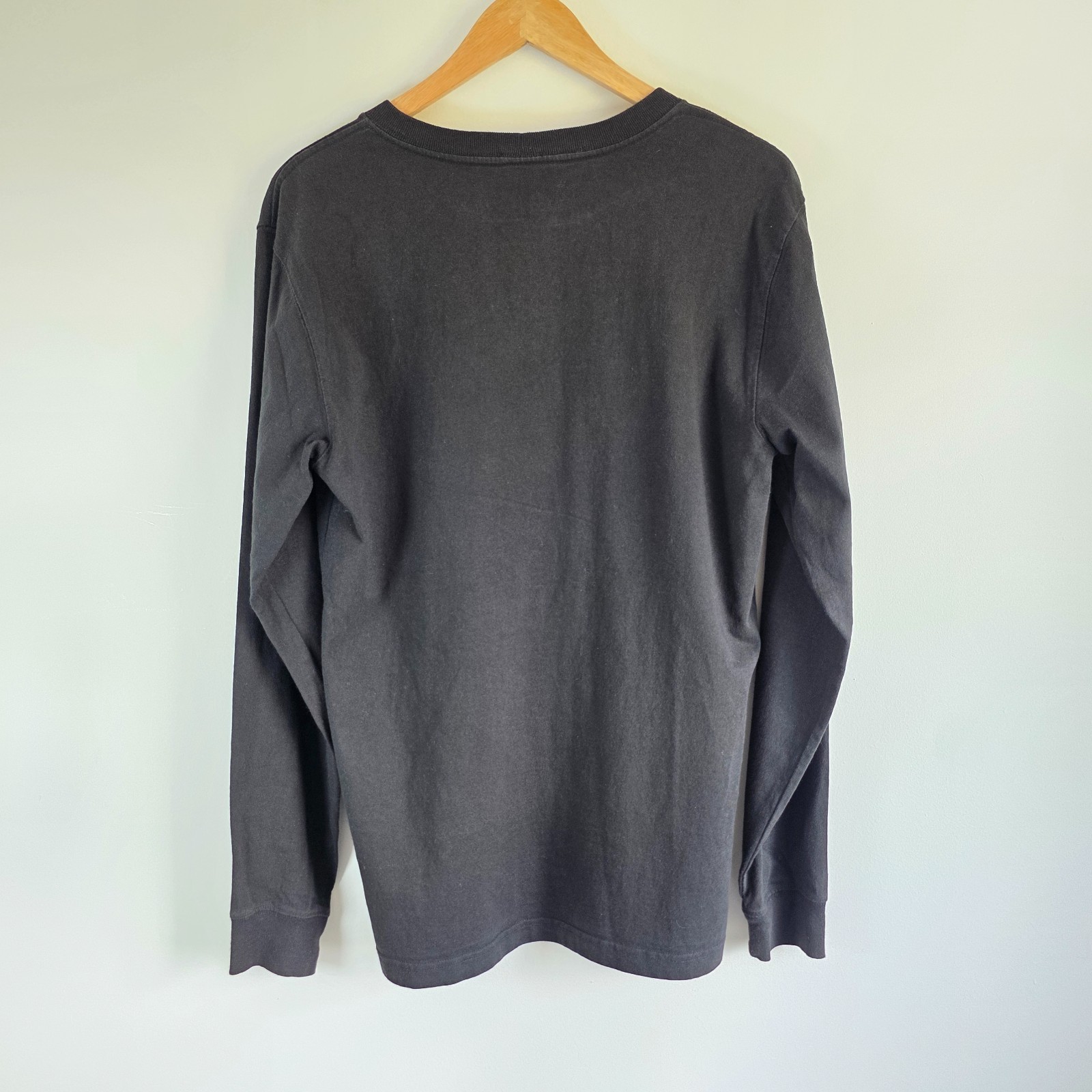 Carhartt Long Sleeve T Shirt Black Relaxed Fit Logo Workwear Men's Size S image 3