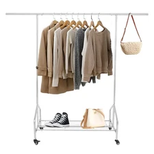 Rolling Clothing Rack Heavy Duty Clothing Rack Garment Display Rack with Wheels