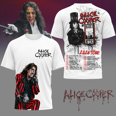 Alice Cooper Tour USA 2026 Limited All Over Shirt - Size S to 5XL