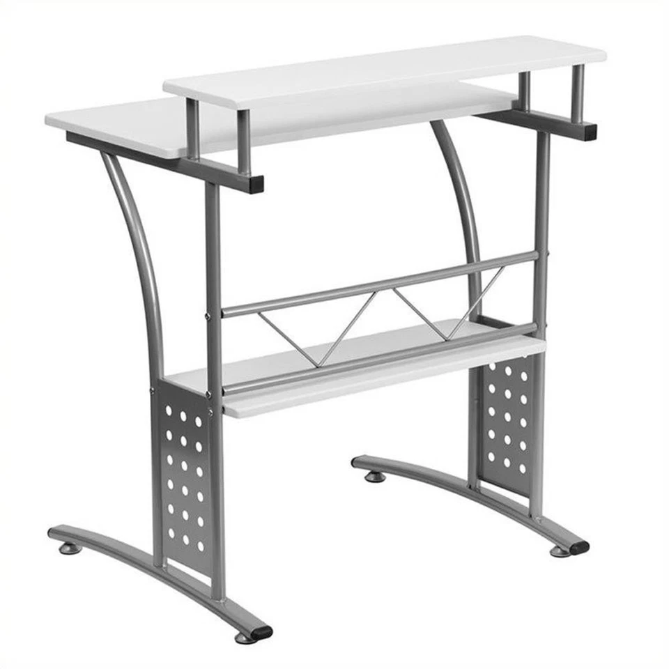 Mesa de computador Flash Furniture branca - Imagem 2 de 2