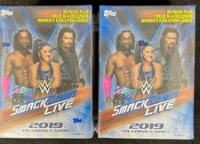 2019 TOPPS Wrestling WWE SMACKDOWN LIVE Blaster Value Box x2 RARE SEALED NICE!