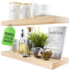 BAOBAB WORKSHOP 24" Rustic Wood Floating Wall Shelves for Bathroom/Home Decor 2