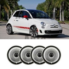 For 2007-2015 Fiat 500 16 4pcs Hupcaps Wheel Cover Hub Caps Fit R16 Steel Wheel
