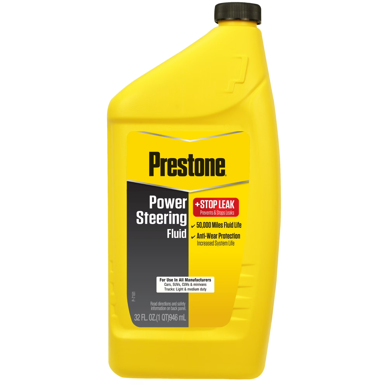 Prestone Power Steering Fluid Plus Stop Leak, 32 oz (1 Quarts) SEALED ITEM!!