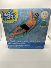 New H2O Go Summer Colors Deluxe Floating Mat Blue And Green