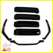 FITS 2015&UP FORD F-150 INTERIOR 7PCS BLACK DASHBOARD+HANDLE TRIM COVER OVERLAY