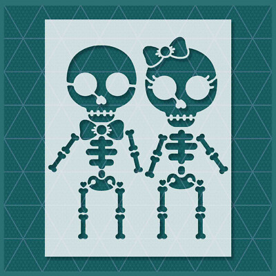 Baby Skeletons Skull stencil - Reusable Template - Halloween | eBay