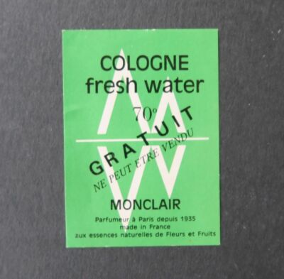 Etikett EAU DE COLOGNE MONCLAIR Parfüm Label French