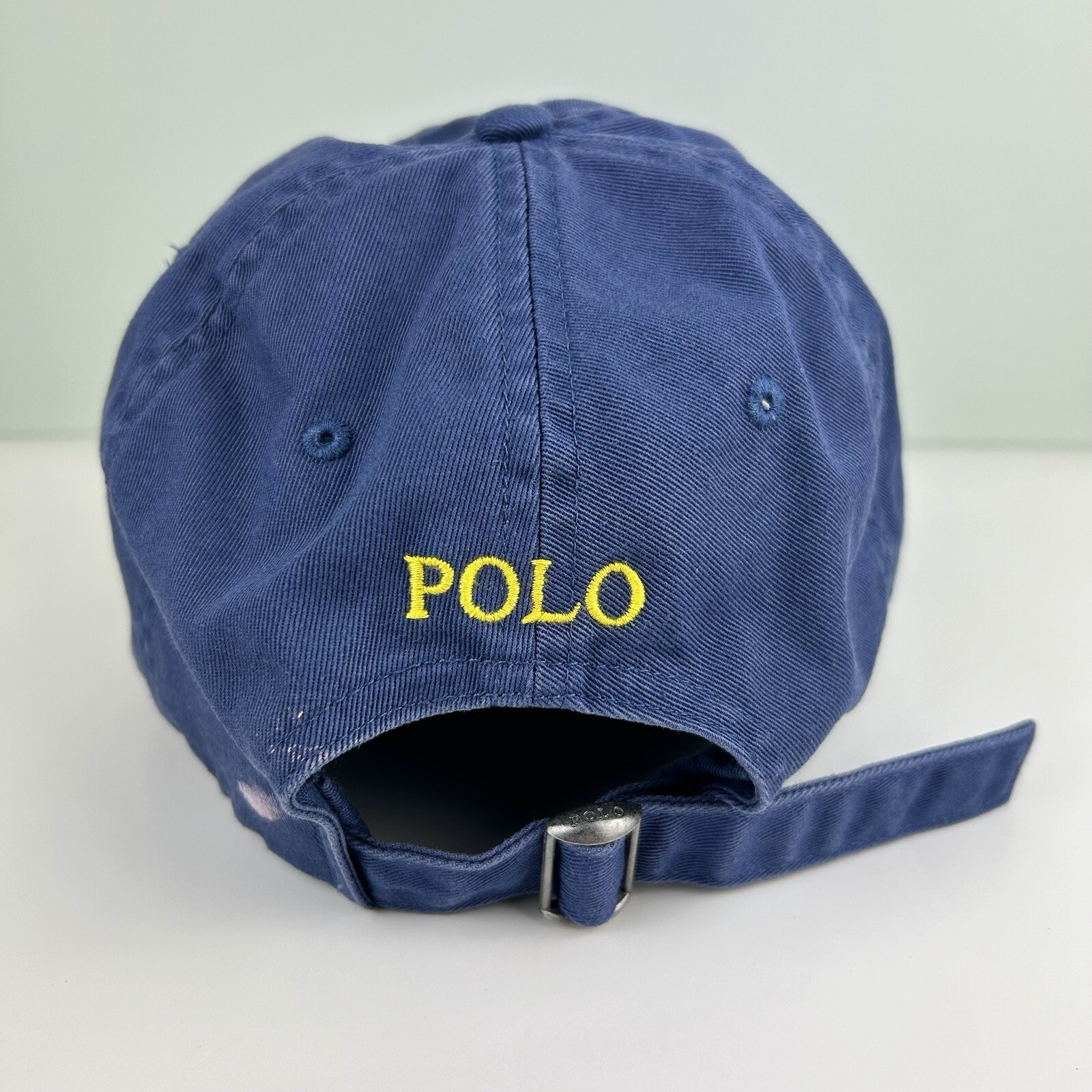 Cappello Vintage Polo Ralph Lauren Berretto Cinghia Schiena Blu Navy Pony Regolabile Uomo YLW