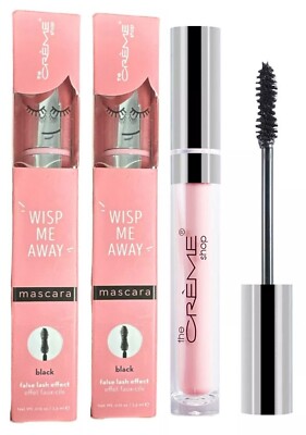 Lot of 2 The Crème Shop ''Wisp Me Away'' Mascara - Black - (False Lash Effect)