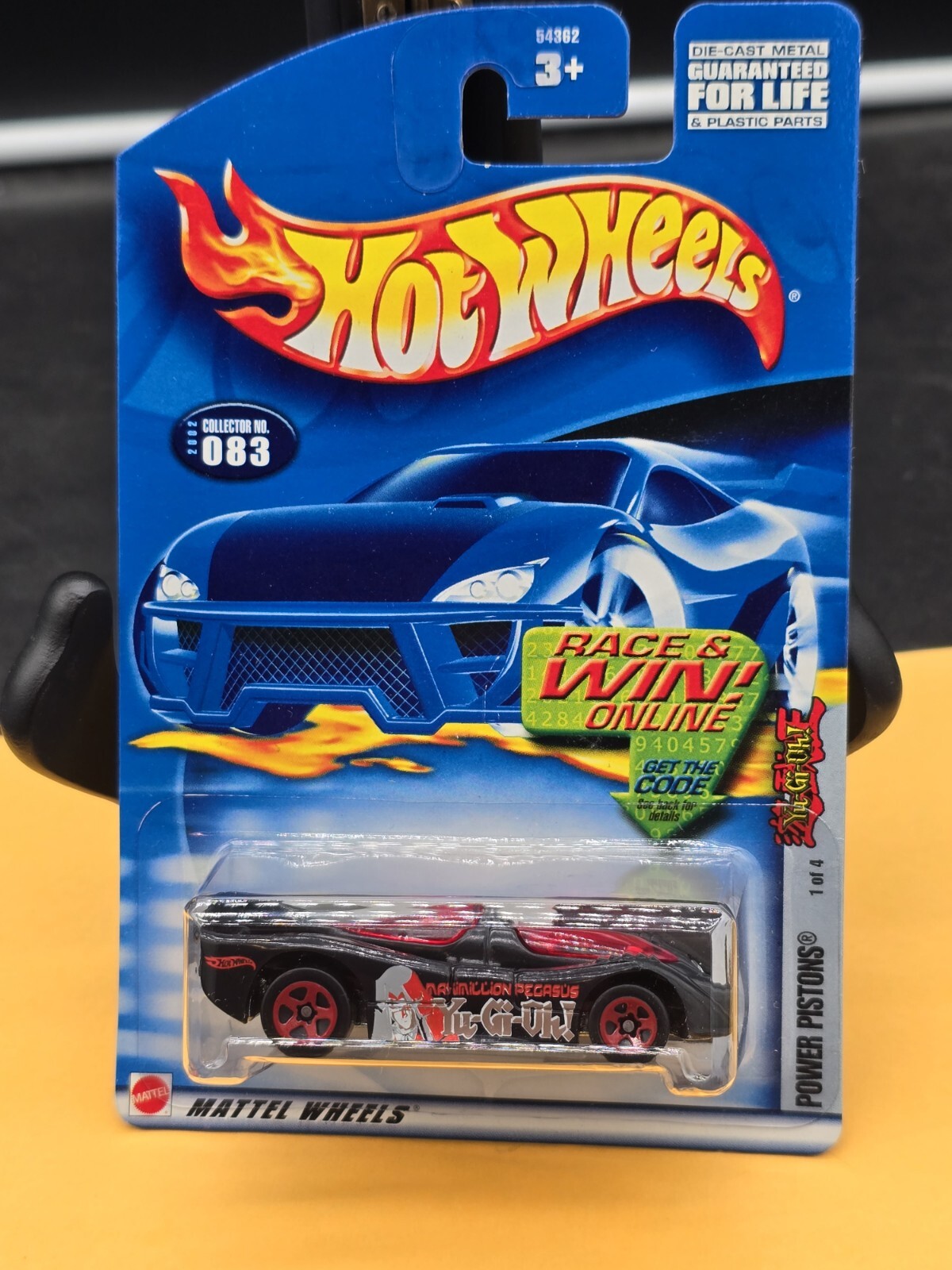2002 HOT WHEELS YUGIOH SERIES POWER PISTONS BLACK 1 OF 4 083 (B11