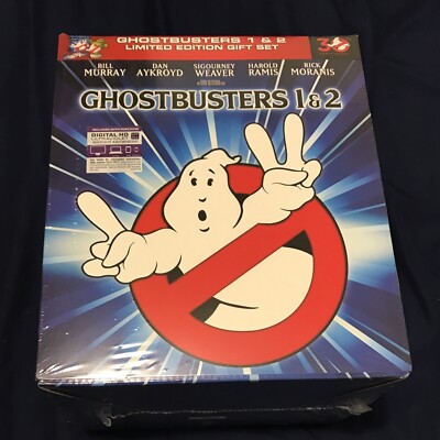 Ghostbusters 1 & 2 Digibook Blu-ray Limited Edition Gift Set Slimer Figurine NEW