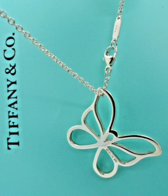 Tiffany & Co. Sterling Silver Large Butterfly Pendant 16