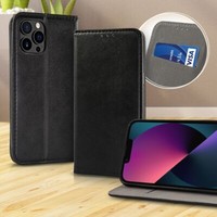 Book Cover Smart Magnetic Apple Iphone 14 Schwarz Buch Tasche HüLle Etui