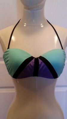 kenneth cole halter/ bandeau underwire muti colored w/removable straps/padded