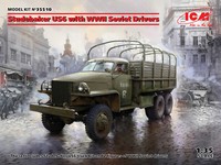 Studebaker US6 Mit Wwii Sowjetischen Fahrern 1:35 Plastik Modellbausatz Icm