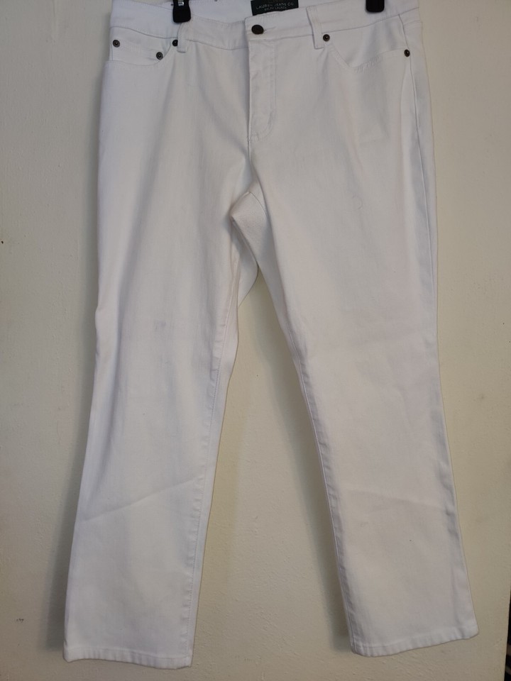 Lauren Ralph Lauren Womens White Pants Size 14W RN 41381 CA 56658