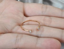 Stacked Bezel-Set Diamond Rings (Three-Ring Stack) in Mixed Gold and Silver Tone — listing 3