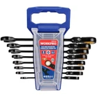 WORKPRO 8PC Flex Head Ratcheting Wrench Set Anti-slip Set Metric 8-17mm 72-Teeth