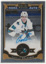 2015-16 O-Pee-Chee Platinum Rookie Auto #182 Nikolay Goldobin San Jose Sharks