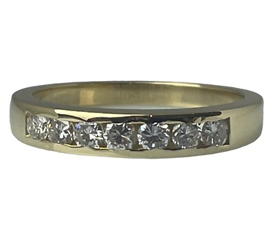 FINE HALF MEMOIRE CHANNEL RING 18ct. YELLOW GOLD with BRILLIANT approx 0.50 ct.