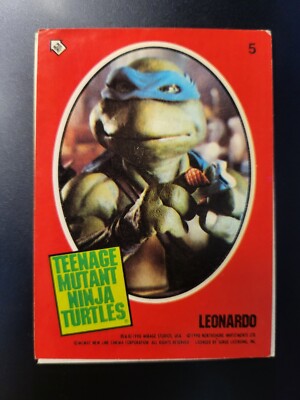  1990 Topps TMNT Teenage Mutant Ninja Turtles movie Leonardo STICKER card 5