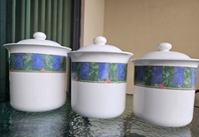 Pfaltzgraff Amalfi Set Of 3 Canisters Made In USA Amalfi Mediterranean Vintage