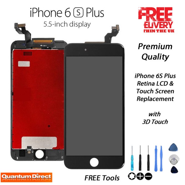 Iphone 6S Plus Retina Lcd Touchscreen Mit 3D Touch Schwarz & Tools Black-image