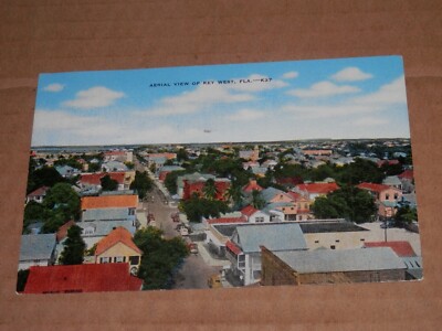 KEY WEST FLORIDA - 1952 POSTCARD - AERIAL VIEW of KEY WEST
