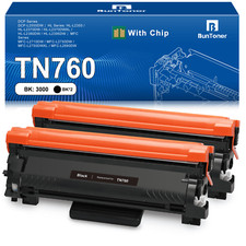 2x TN760 Toner Cartridge for Brother MFC-L2710DW L2390DW MFC-L2717DW DCP-L2550DW
